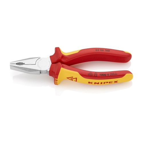 Kombinált fogó 160mm krómozott PVC bevonat 1000V-ig VDE Knipex