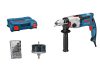 BOSCH Ütvefúrógép GSB 24-2 kofferben + fafúró- és körkivágó készlet