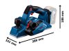 BOSCH Akkus gyalu GHO 185-LI (akku és töltő nélkül)