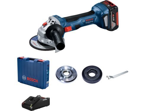 BOSCH Akkus sarokcsiszoló 125 mm GWS 180-LI kofferben (1 X 4,0 Ah akku + gyorstöltő)