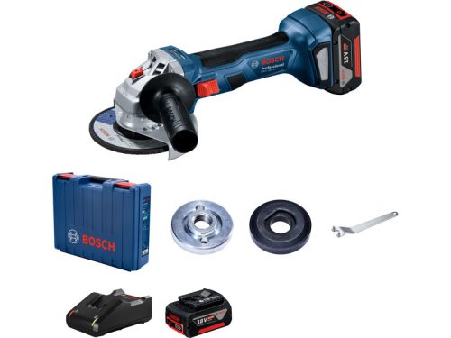 BOSCH Akkus sarokcsiszoló 125 mm GWS 180-LI kofferben (2 X 4,0 Ah akku + gyorstöltő)