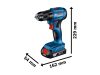BOSCH Akkus fúrócsavarozó GSR 185-LI (1 x 2,0 Ah akku + töltő)