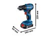 BOSCH Akkus fúrócsavarozó GSR 185-LI (2 x 2,0 Ah akku + töltő)