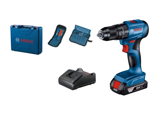 BOSCH Akkus ütvefúró-csavarozó GSB 185-LI kofferben tartozékokkal (1 x 2,0 Ah akku + töltő)