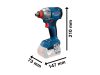 BOSCH Akkus ütvecsavarozó GDX 18V-285 1/4" & 1/2" (akku és töltő nélkül) 285 / 500 Nm