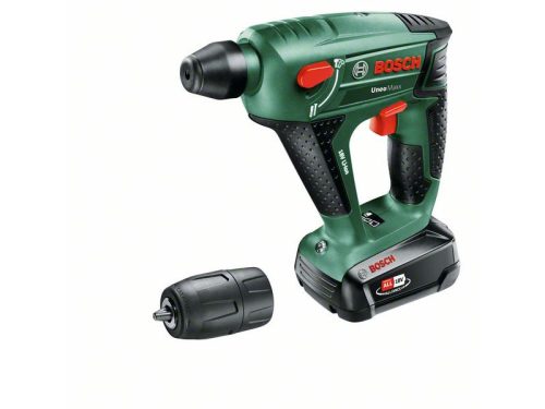 BOSCH Akkus fúrókalapács Uneo Maxx kofferben (1 x 2,5 Ah akku + töltő) + fúrótokmány