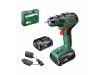 BOSCH UniversalDrill 18V-EC Akkus fúrócsavarozó (2 x 2,0 Ah akku) + AL 18V-20