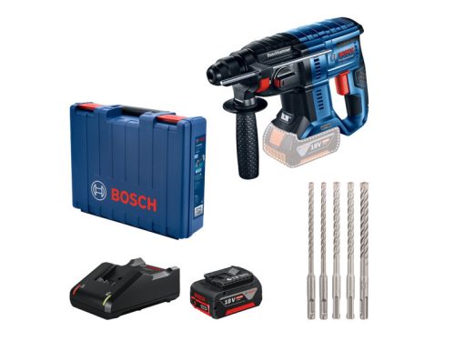 BOSCH GBH 180-LI akkus fúrókalapács + 1 x 4,0 Ah-s akku + SDS-Plus készlet szerszámtáskában