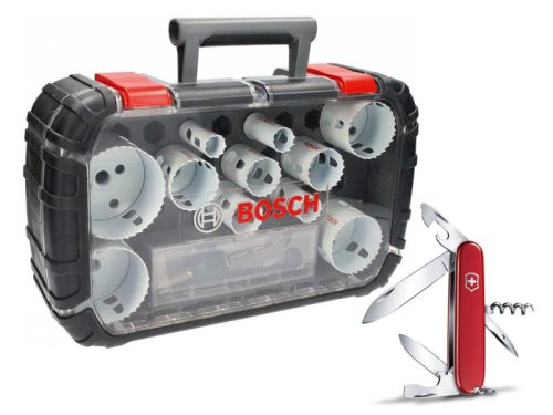 BOSCH Körkivágó készlet 14 részes Progressor for Wood & Metal + zsebkés