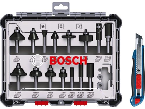 BOSCH Él- és Profilmaró készlet 30 részes 8 mm-es befogással + ajándék kés