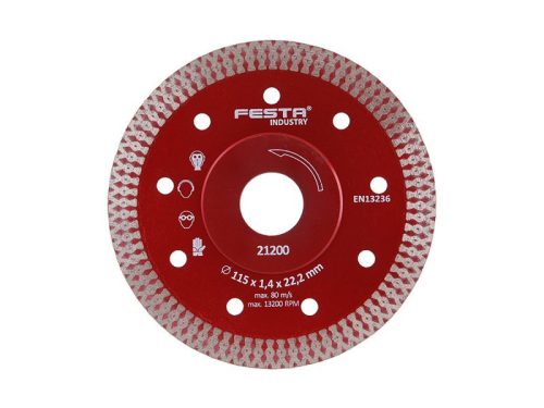 FESTA Gyémánt vágókorong 115 x 1,4 x 22,2 mm turbo