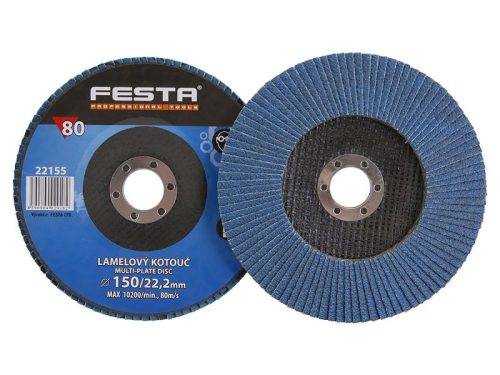FESTA Lamellás csiszolókorong 150 x 22,2 / P80 inox
