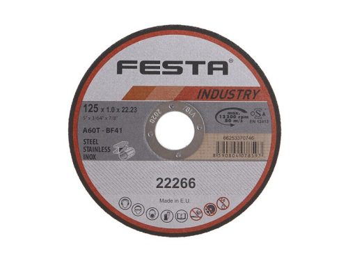 FESTA INDUSTRY Vágókorong fémre 125 x 1,0 x 22,2 mm