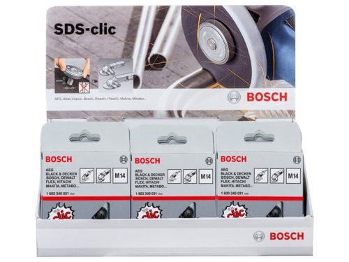 BOSCH Sarokcsiszoló rögzítőanya display (SDS CLIC) 115 - 230 mm M14 (15 db)