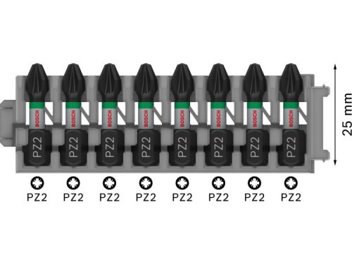 BOSCH PRO Bithegy PZ2 x 8db / 25 mm Pick & Click