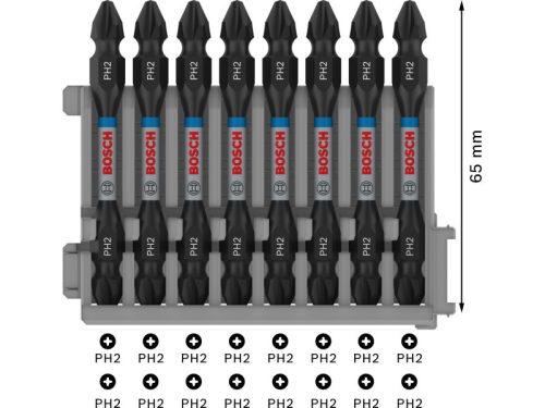 BOSCH PRO Bithegy készlet 7 r. 50 mm + tartó (PH2, PZ2, T15, T20, T25, T30) Pick & Click