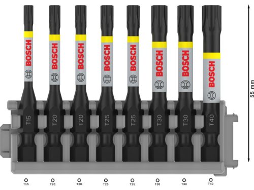BOSCH PRO Bithegy készlet 8 részes 55 mm (T15, T20 x 2, T25 x 2, T30 x 2, T40) Pick & Click