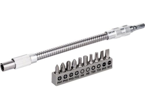 BOSCH Bithegy készlet 11 részes flexibilis fém hosszabbítóval 200 mm