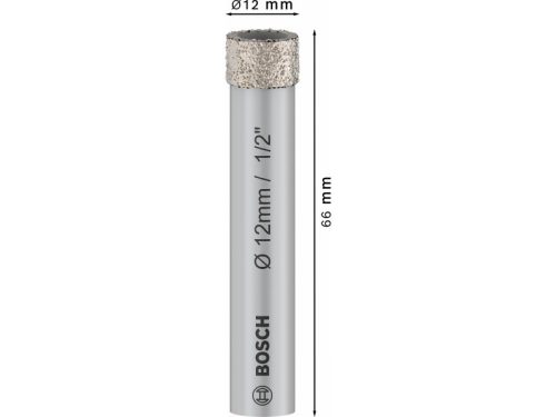 BOSCH PRO Száraz gyémántfúró 12 x 66 mm hengeres befogással