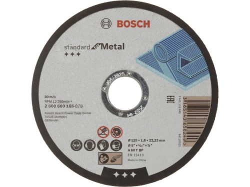 BOSCH Vágókorong fémre 125 x 1,6 x 22,2 mm Standard for Metal A 60 T BF