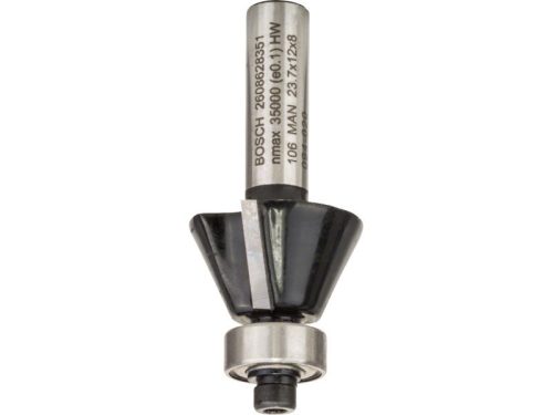 BOSCH Keményfém kúpos él-/színelő maró golyóscsapággyal 23,7 x 5,5 x 12 x 54 x 8 mm / 25°