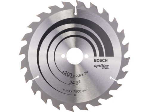 BOSCH Fűrésztárcsa fához 200 x 30 x 2,8 mm / 24T Optiline Wood ATB
