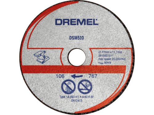 DREMEL DSM510 Vágókorong fémre 77 x 11,1 mm (3 db)