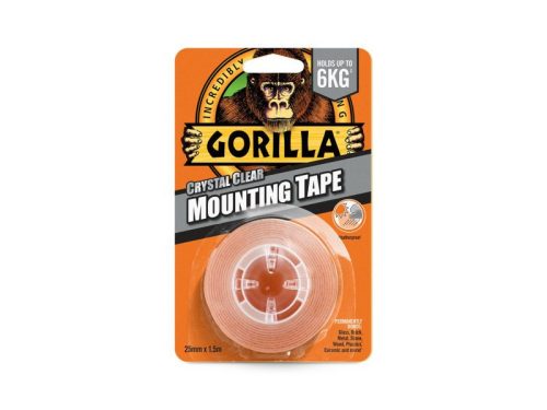 GORILLA Kétoldalas ragasztószalag kristálytiszta 25,4 mm x 1,52 m