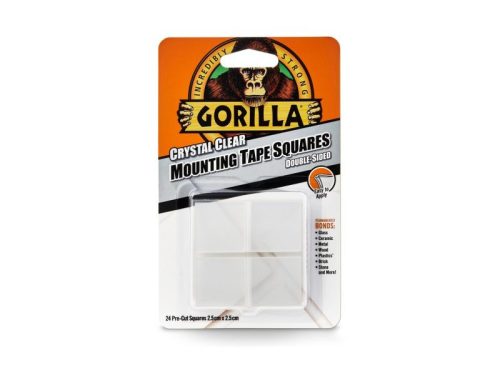 GORILLA Kétoldalas ragasztószalag kristálytiszta 25 mm x 25 mm (24 db)