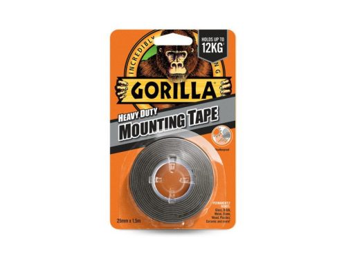 GORILLA Kétoldalas ragasztószalag kültéri fekete 25,4 mm x 1,52 m