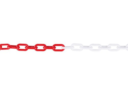 Műanyag lánc piros-fehér 6 mm x 25 m