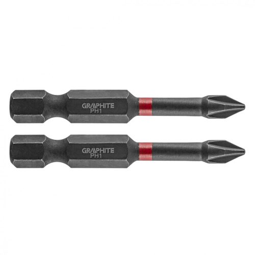 GRAPHITE Torziós ütvecsavarozó bit PH1x50mm, 2db