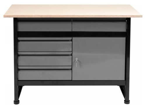 VOREL Szekrényes munkaasztal 5 fiókos 1 ajtós 1160 x 600 x 840 mm