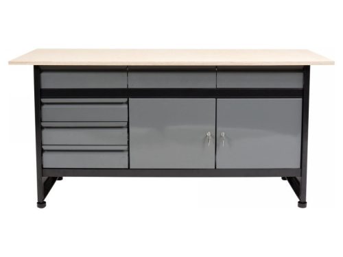 VOREL Szekrényes munkaasztal 4 fiókos 2 ajtós 1700 x 600 x 840 mm