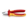 Oldalcsípőfogó 180mm PVC bevonat 1000V-ig VDE Knipex