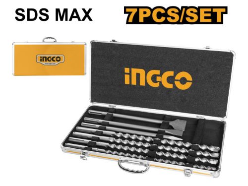 INGCO Kőzetfúró és vésőszár készlet 70 részes SDS-Max