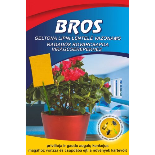 Rovarfogó sárga lap virágcserepekhez 10db Bros