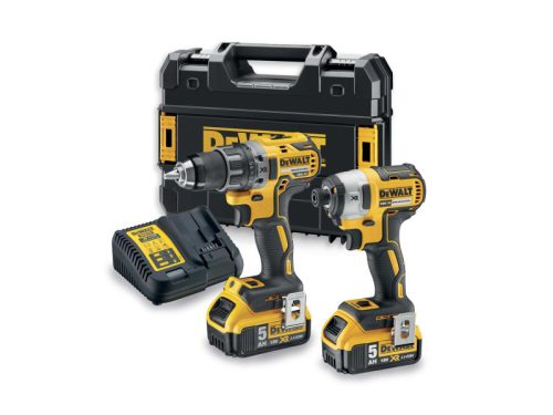 DEWALT Akkus erőcsomag 18V (DCD791 + DCF887 + 2 x 5,0Ah akku + töltő +TSTAK)