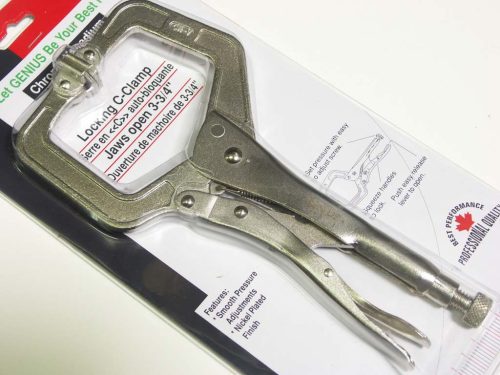 Genius patentfogó önzáró fogó (gripp, blitzfogó), C-pofájú, 11"