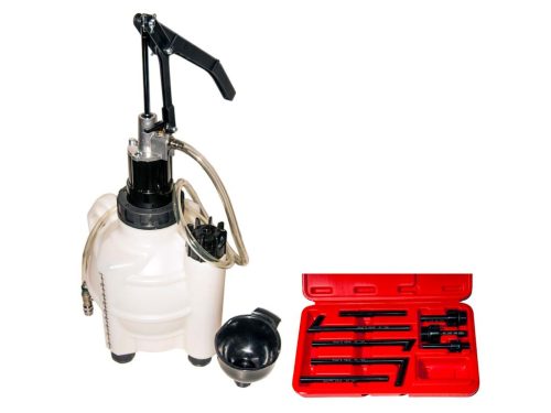 Genius (automata) váltóolaj feltöltő pumpa 8db adapterrel, 9.5 literes