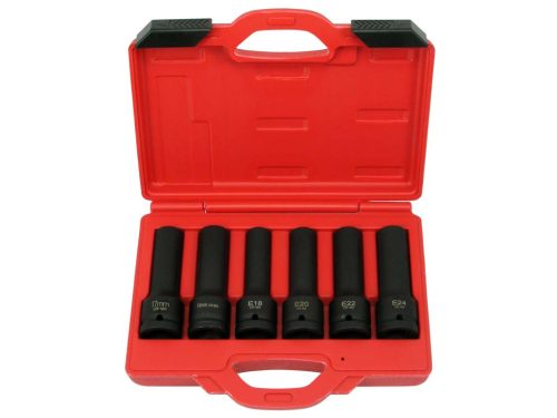Genius gépi dugókulcs készlet, E-torx és 12szögletű metrikus, hosszú, 3/4", 6 darabos