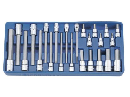 Genius imbusz bit készlet dugókulcs foglalatban, colos 3/8" és 1/2", 24 darabos