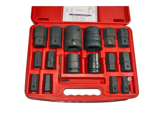 Genius gépi dugókulcs készlet, imbusz, metrikus 3/4" és 1", 17 darabos