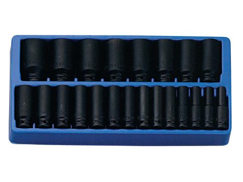 Genius gépi dugókulcs készlet, colos, hosszú, 1/2", 22 darabos