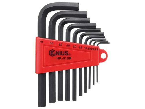 Genius imbuszkulcs készlet, L-alakú, metrikus, 10 darabos
