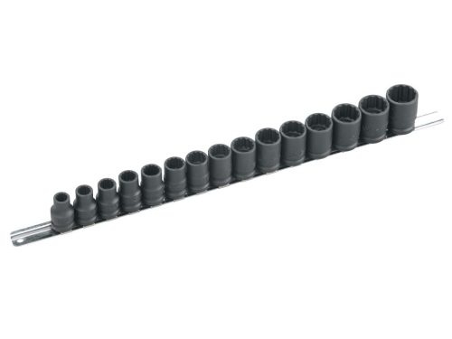 Genius gépi dugókulcs készlet, metrikus, vékonyított, 1/2", 15 darabos