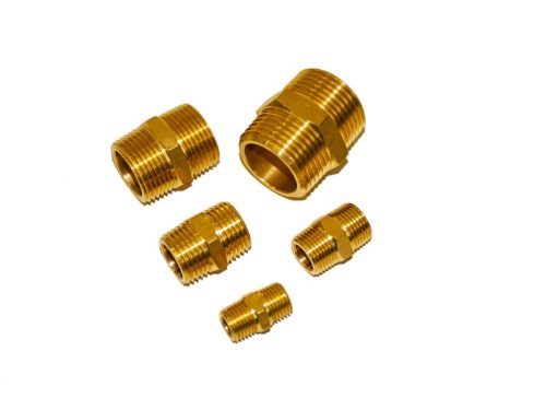 Genius közcsavar, külső menetes, 1/4" - 1/4" sárgaréz
