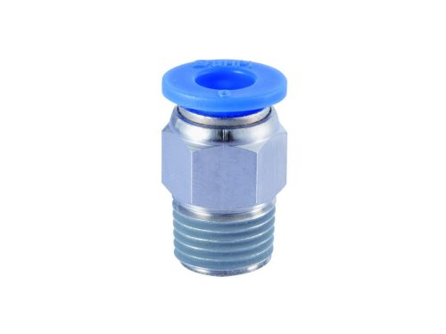 Genius műanyag-levegőcső dugaszolható csatlakozó, egyenes, külső menetes, 1/4", 6mm