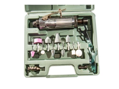 Genius pneumatikus mini csiszoló gép + fejkészlet, 15 darabos