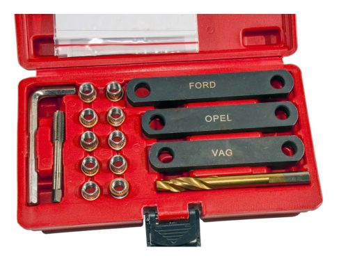 Genius Féknyereg menetjavító készlet, (VAG, GM, Ford), M9x1.25mm, 16 darabos